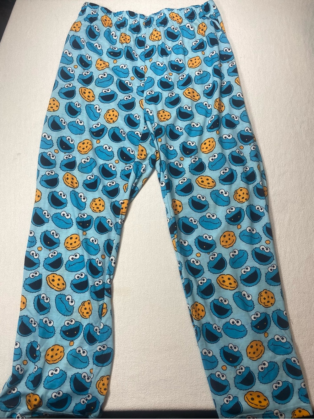 Sesame Street Cookie Monster Blue Print Pajama Pants size large